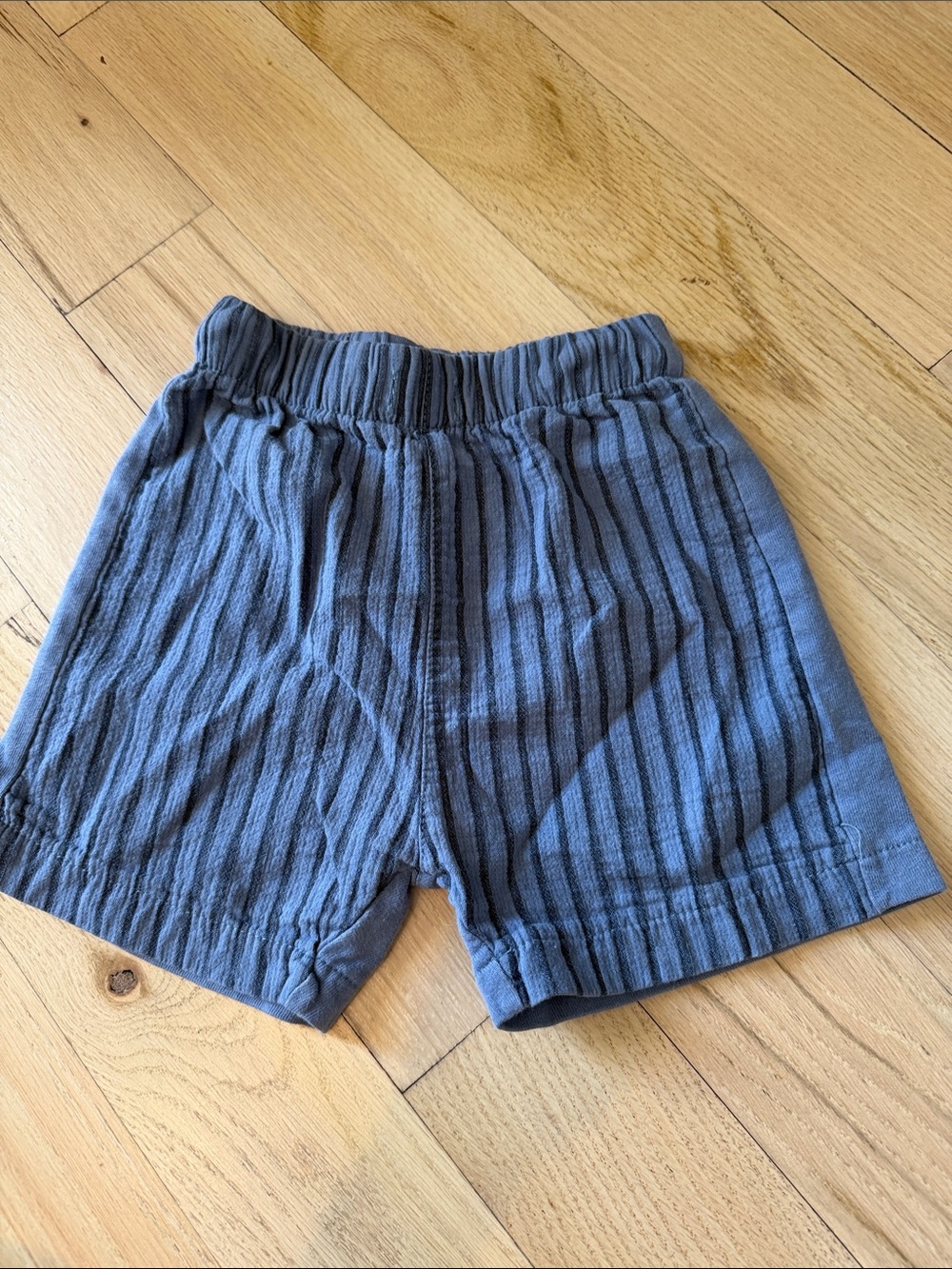 Zara Kids Blue-Gray Striped Pull-On Shorts